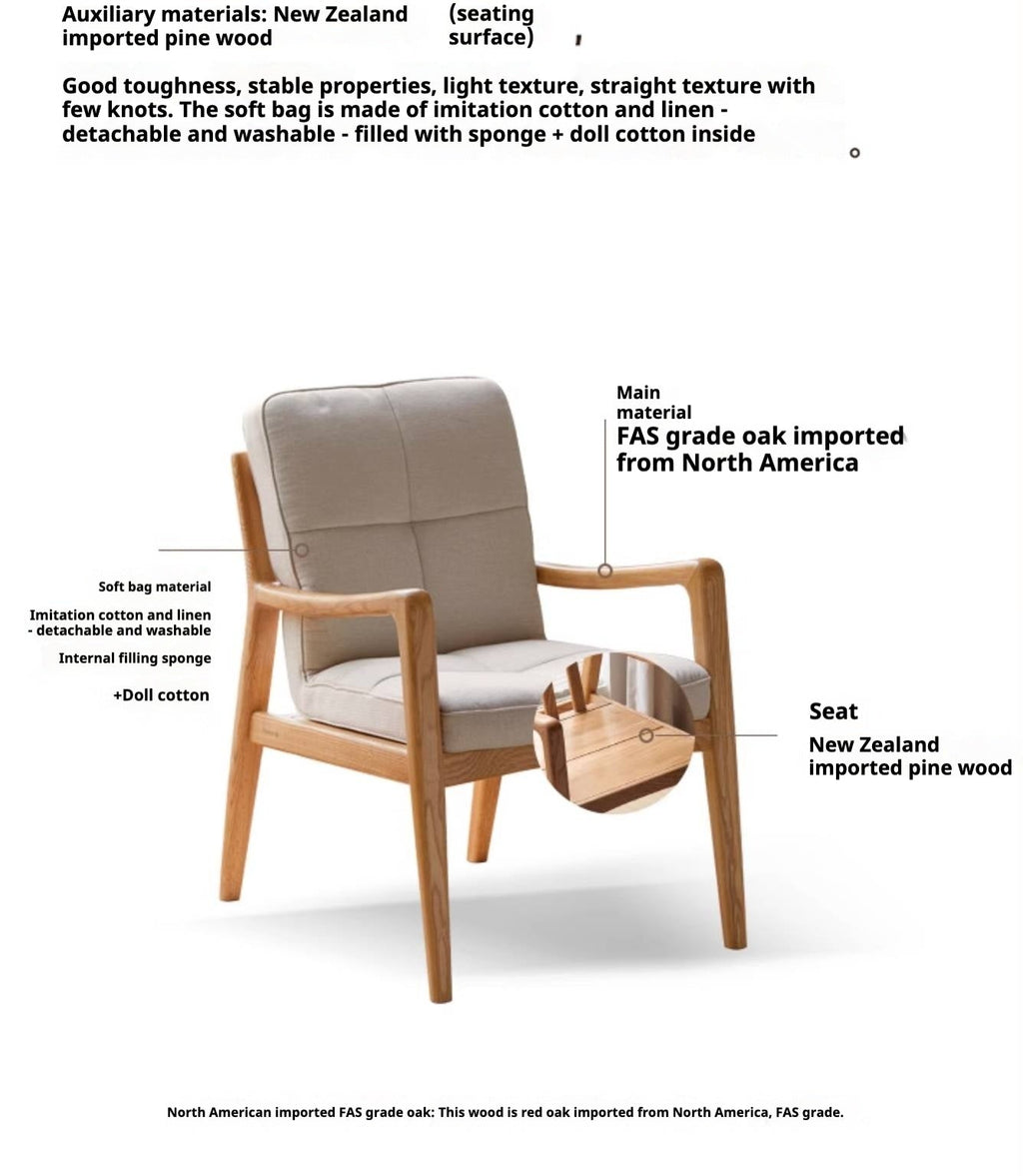 Oak Solid Wood Modern Style Chair