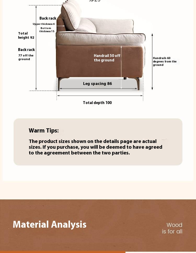 Pine Modern Style High Back Sofa