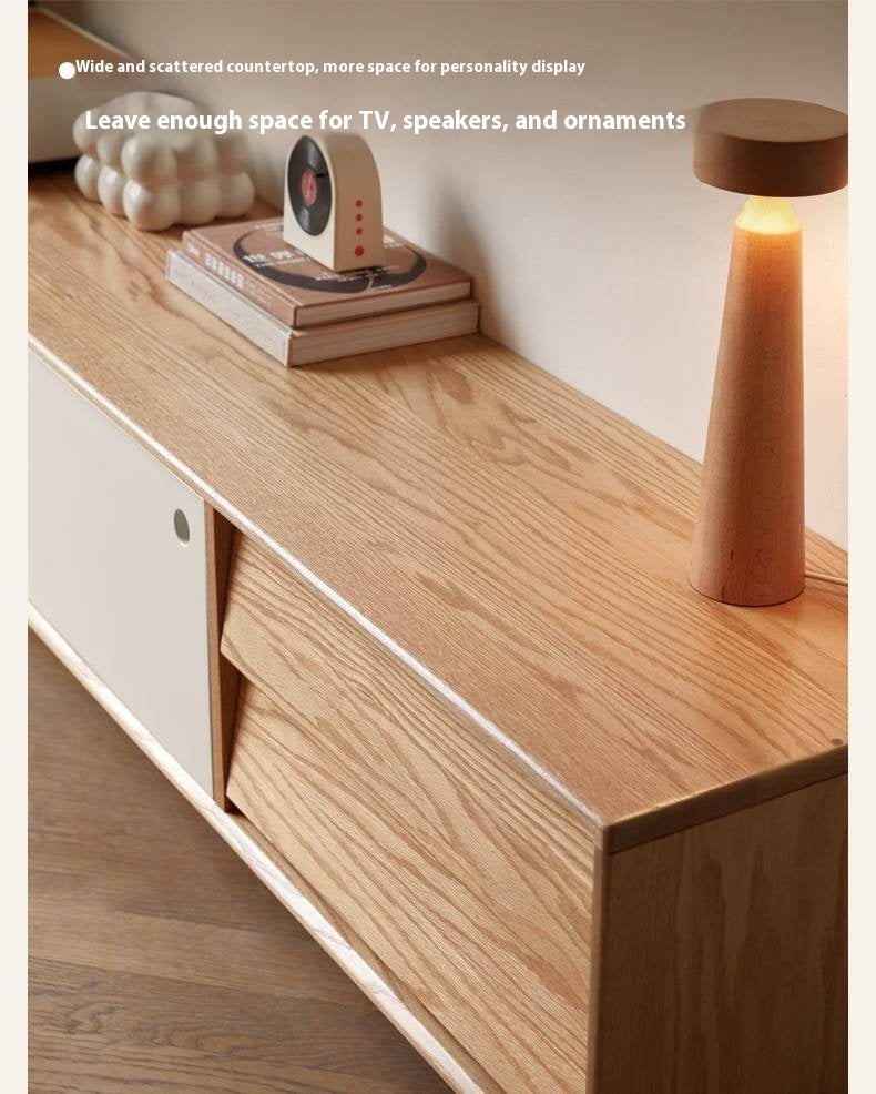 Oak Solid Wood Modern TV Stand.