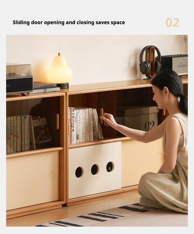 Cherry Solid Wood Ancient Style Bookcases