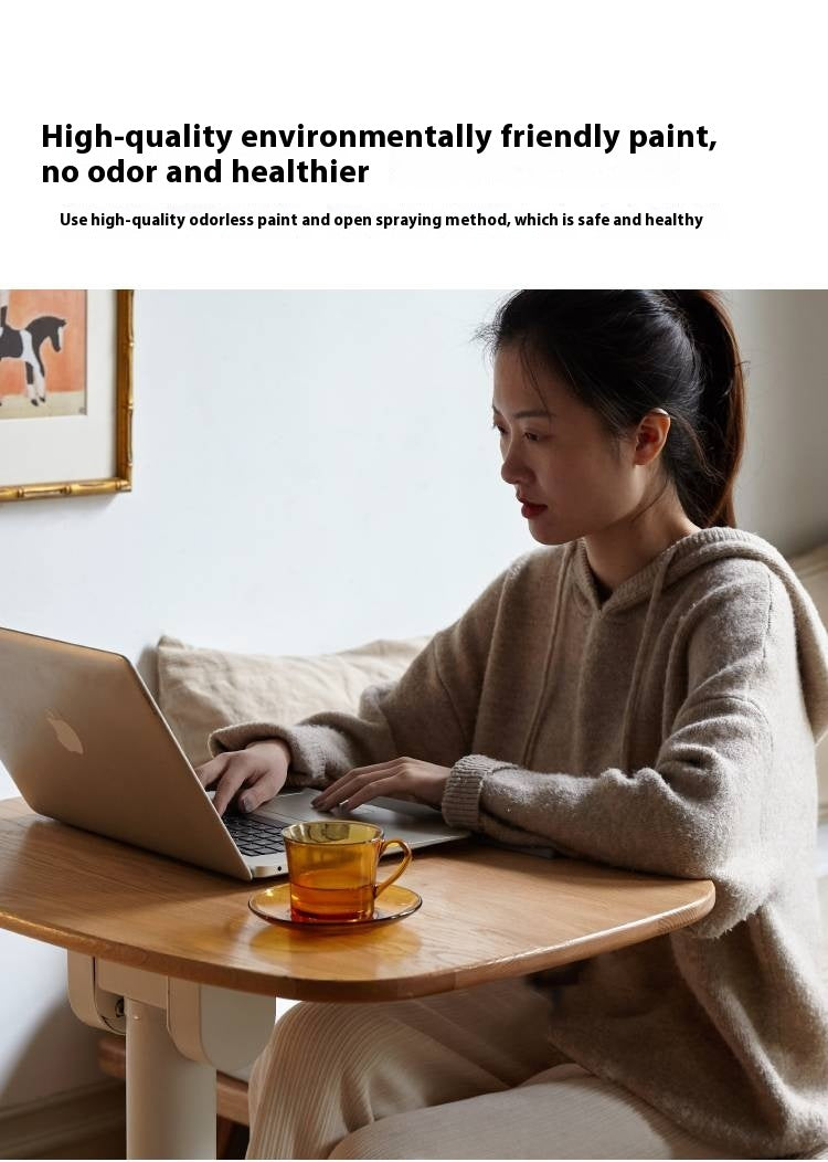 Oak Solid Wood Mobile Standing Desk