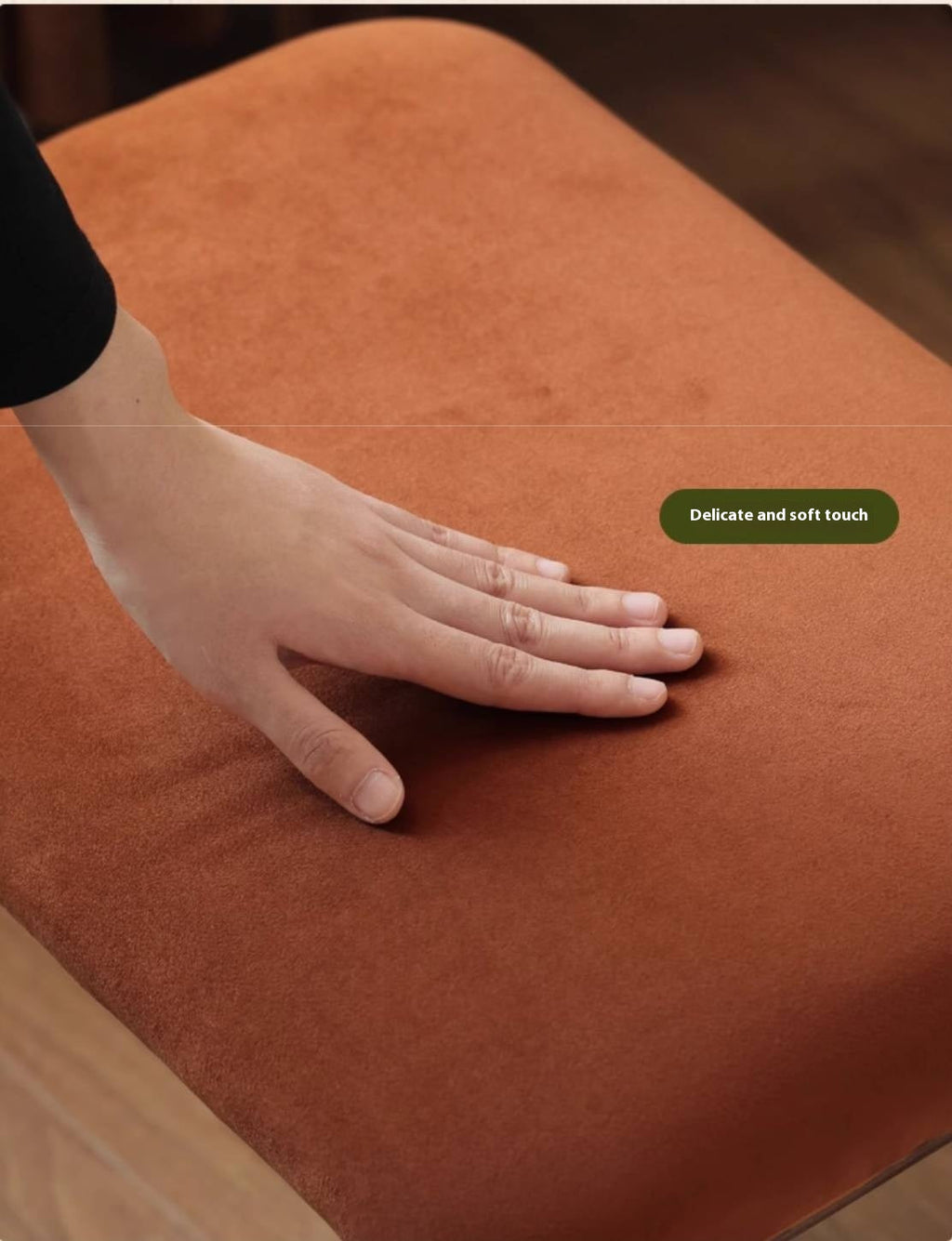 Black Walnut Solid Wood American Retro Style Makeup Stool