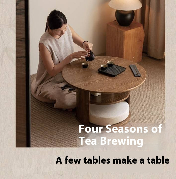 Ash Solid Wood Dual Use Tea Table