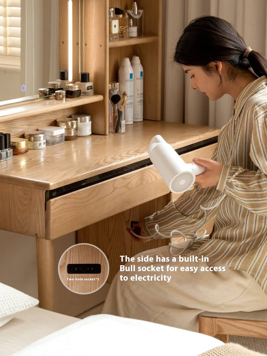 Ash Solid Wood Multifunctional Modern Dressing Table