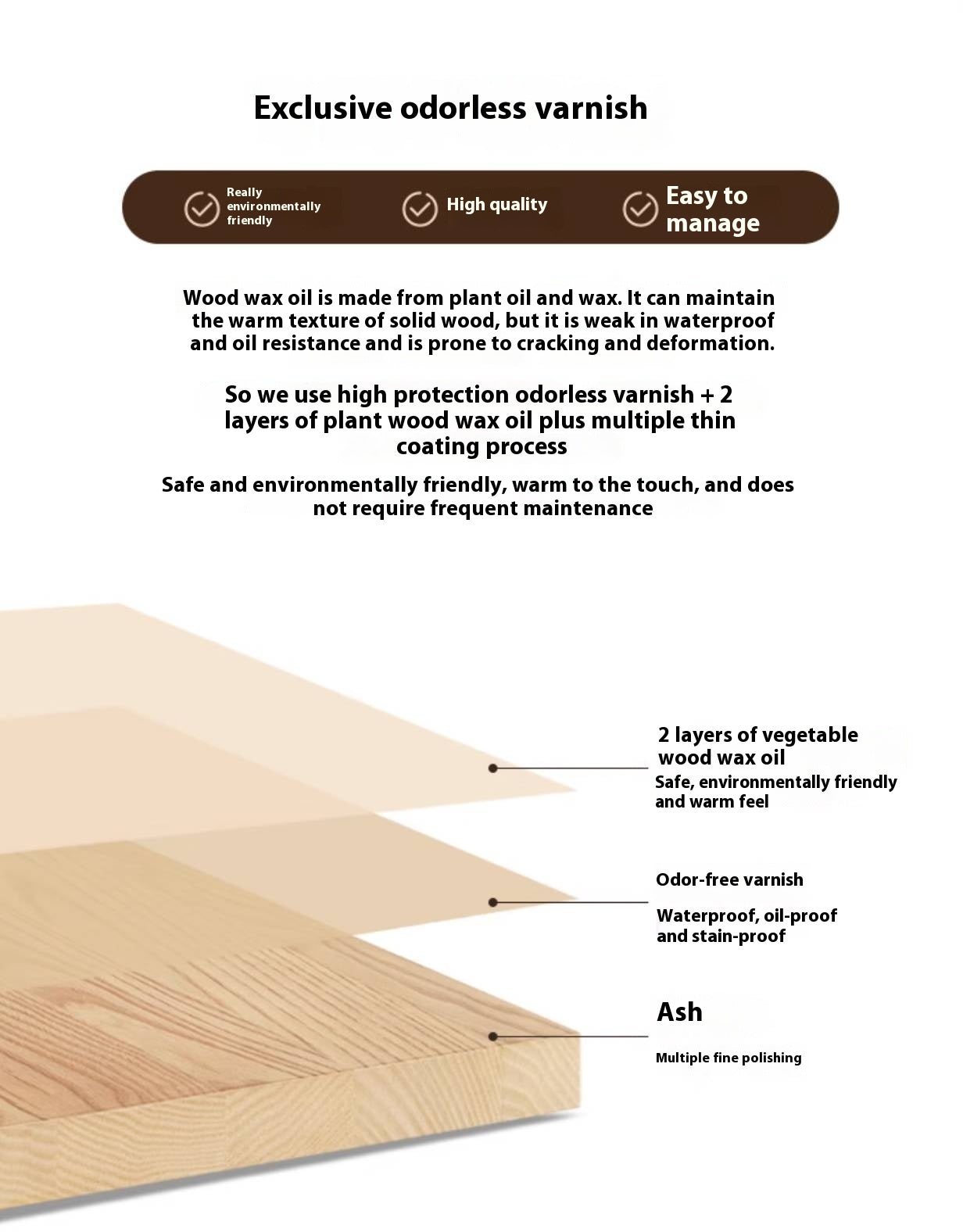 Ash Solid Wood Modern Style Makeup Chair