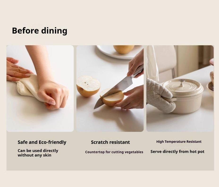 Black Walnut Solid Wood Modern Rock Plate Dining Table