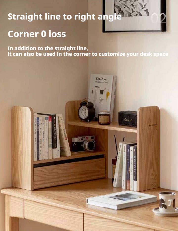 Oak Solid Wood Retractable Storage Desktop Shelf