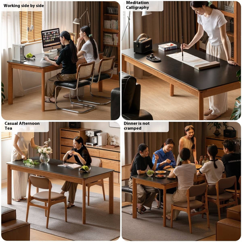 Cherry Solid Wood Rock Board Dining Table