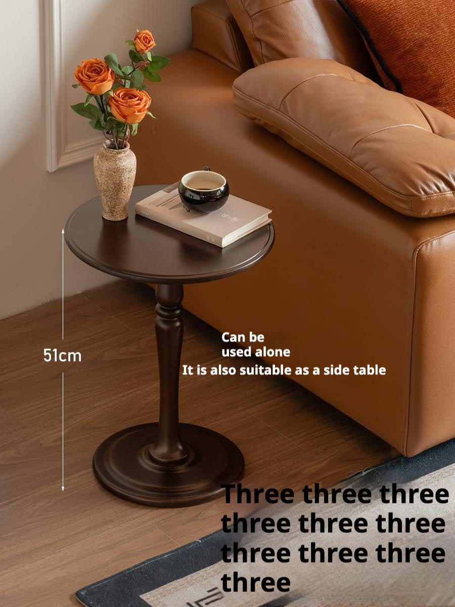 Poplar Solid Wood American Retro Style Round Coffee Table