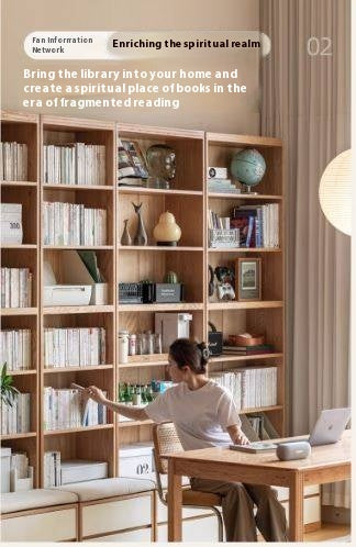 Oak Solid Wood Cream Style Study  Bookcase