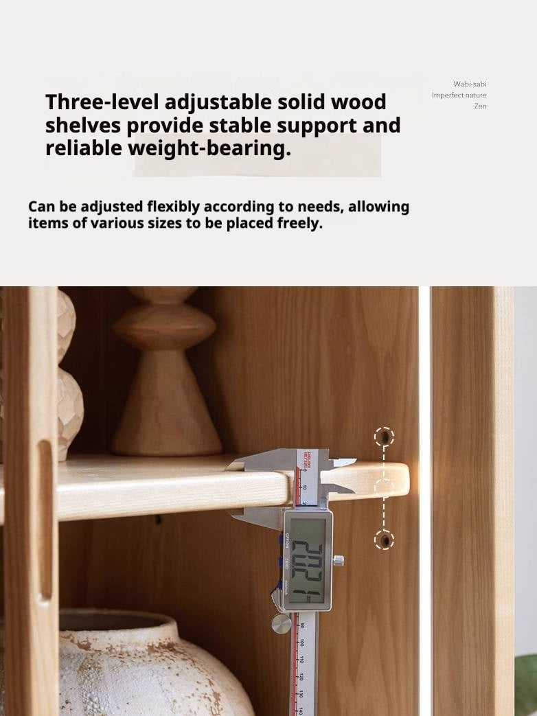 Ash Solid Wood Edge Cabinet Wabi Sabi Style