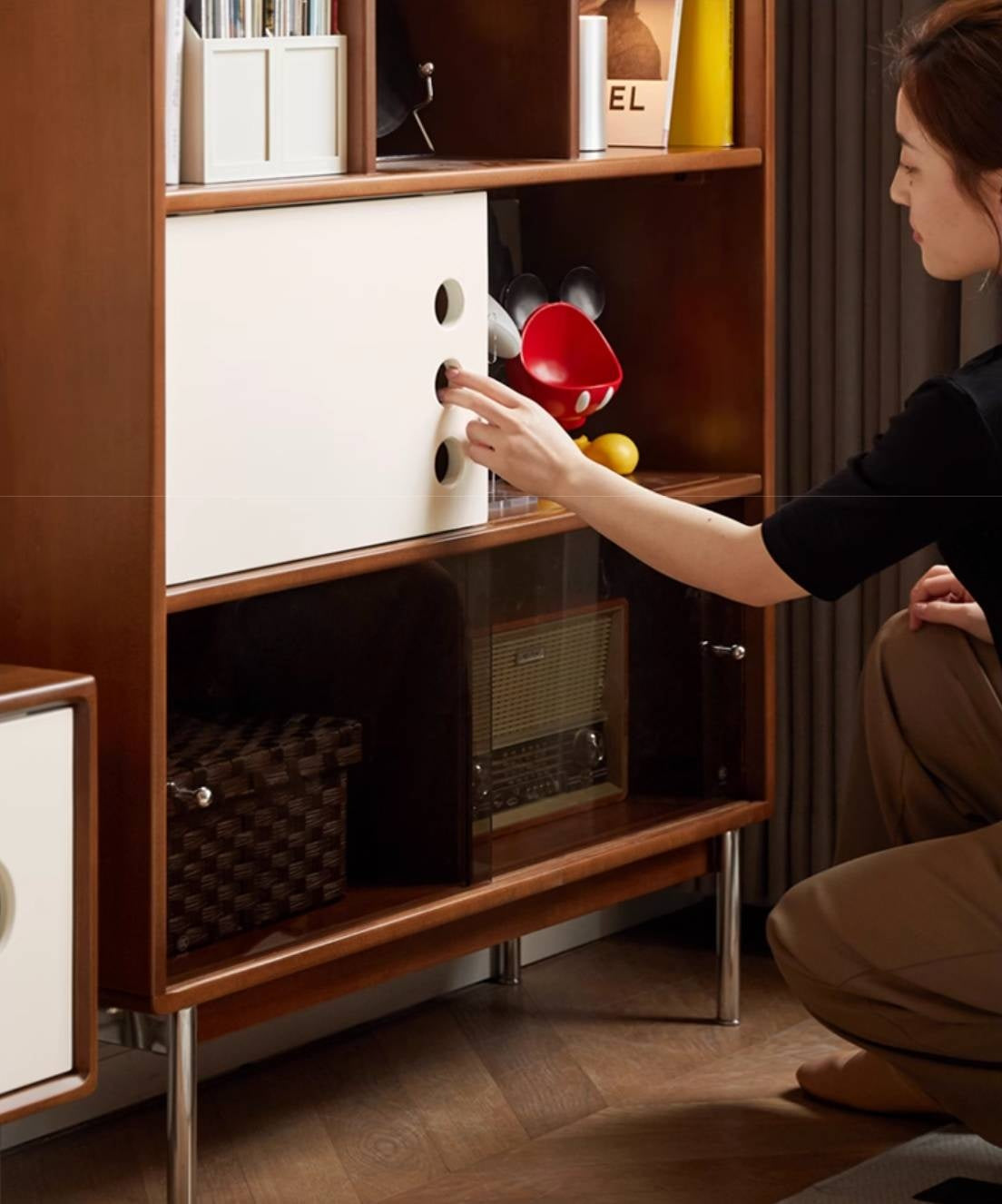 Poplar, Cherry Solid Wood Antique Style Bookshelf