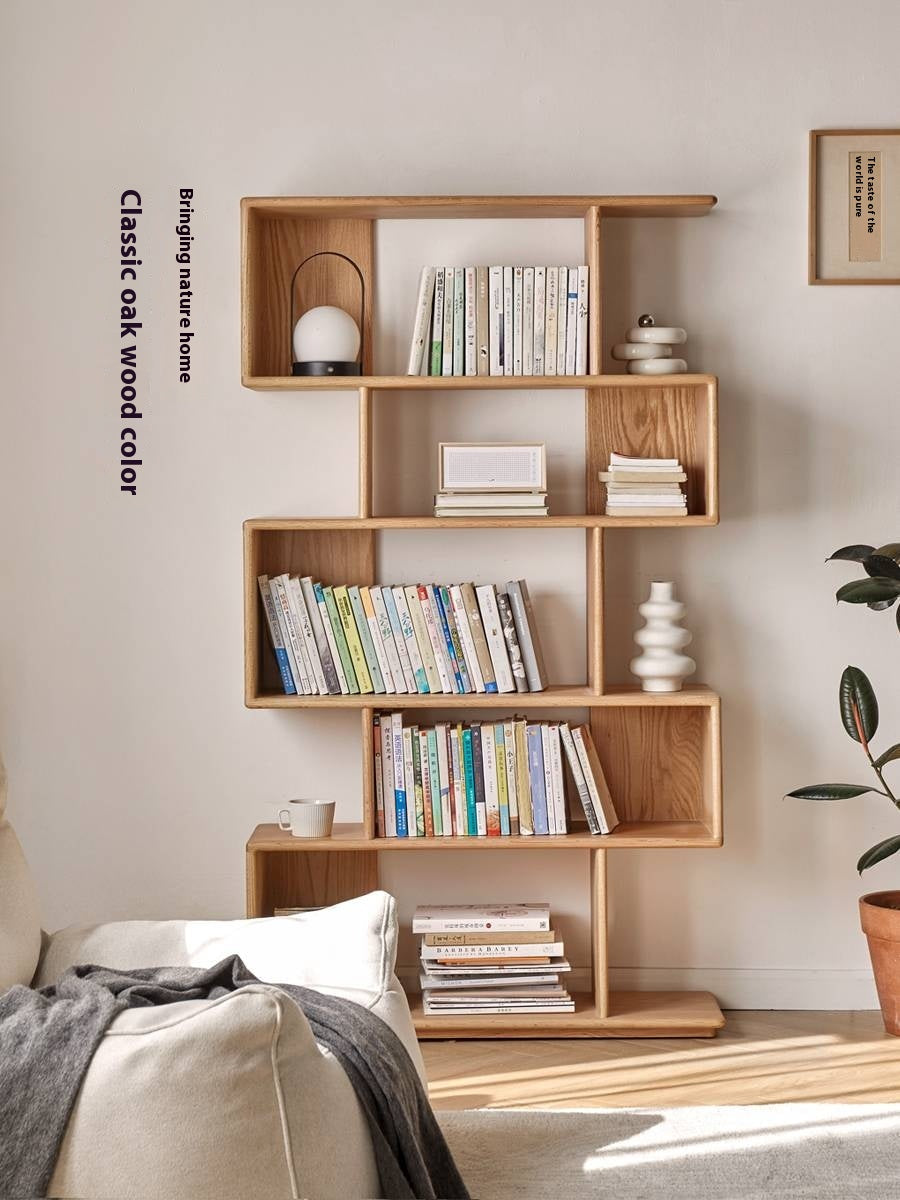 Oak Solid Wood Partition Rack Antique Shelf