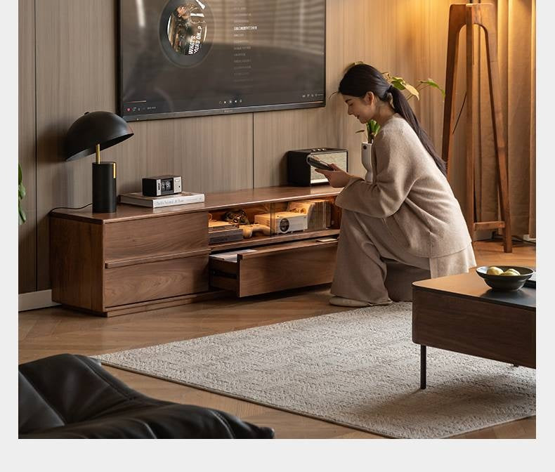 Black Walnut Solid Wood TV Stand