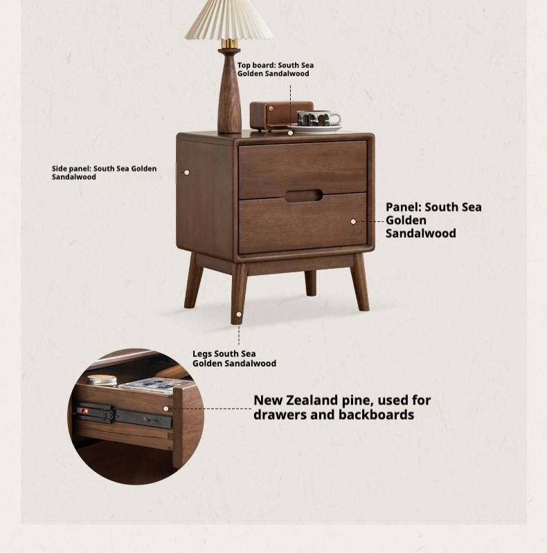 Black Walnut Solid Wood Modern Style Nightstand