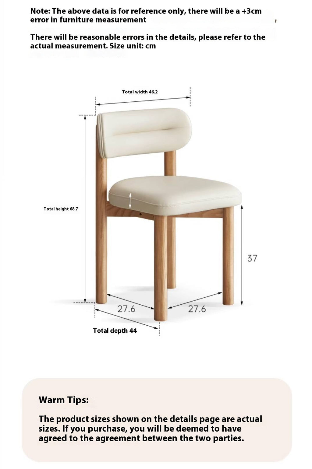 Ash Solid Wood Modern Style Makeup Chair