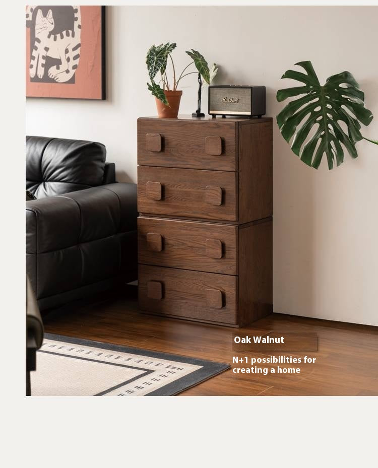 Ash Solid Wood Floor-Standing Module Combination TV Stand