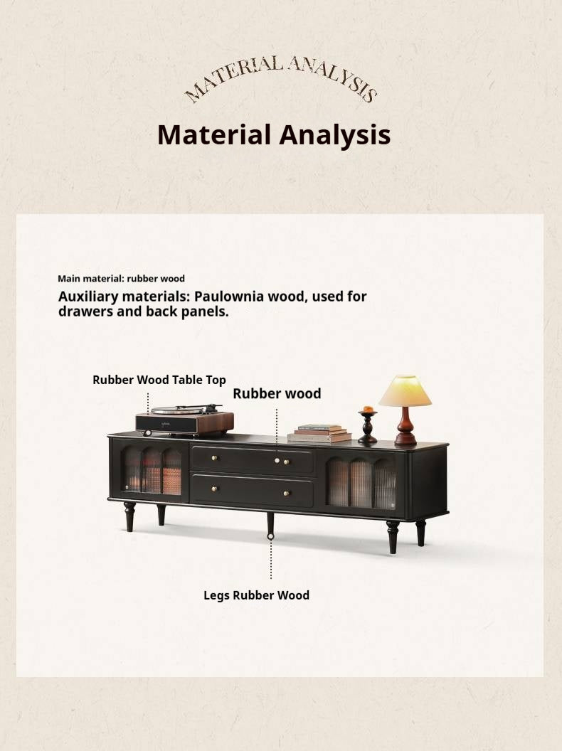 Solid RubberWood French Retro TV Stand