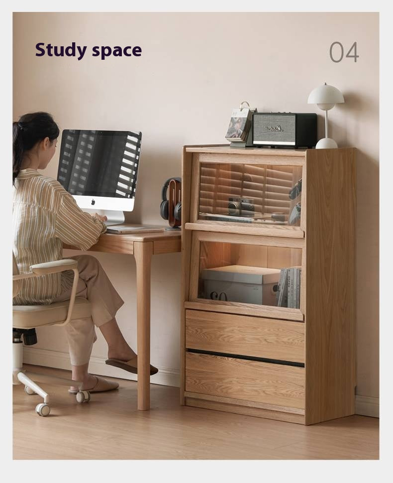 Ash Solid Wood Modern Side Cabinet