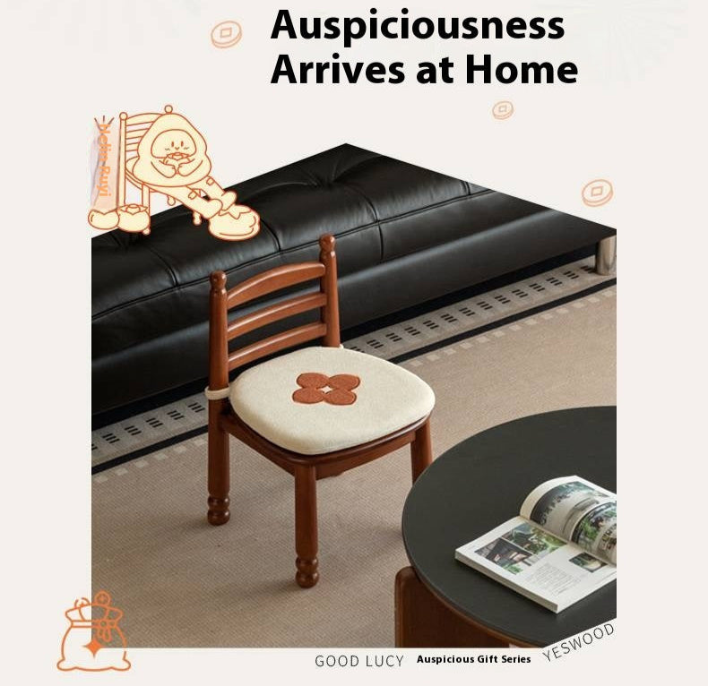 Beech Solid Wood Backrest Chair Medieval Style Soft Padded Chair