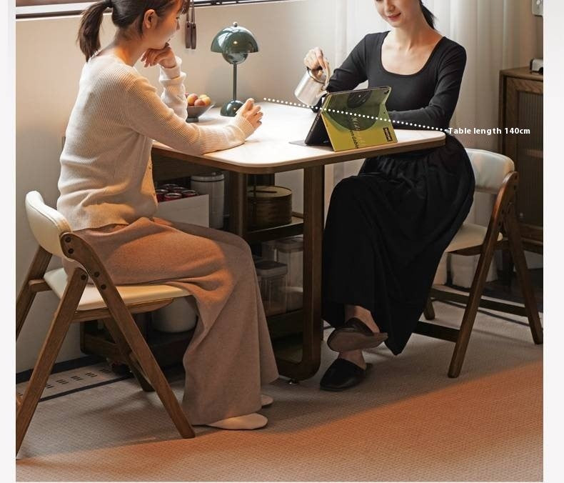 Oak Solid Wood Folding Rock Dining Table