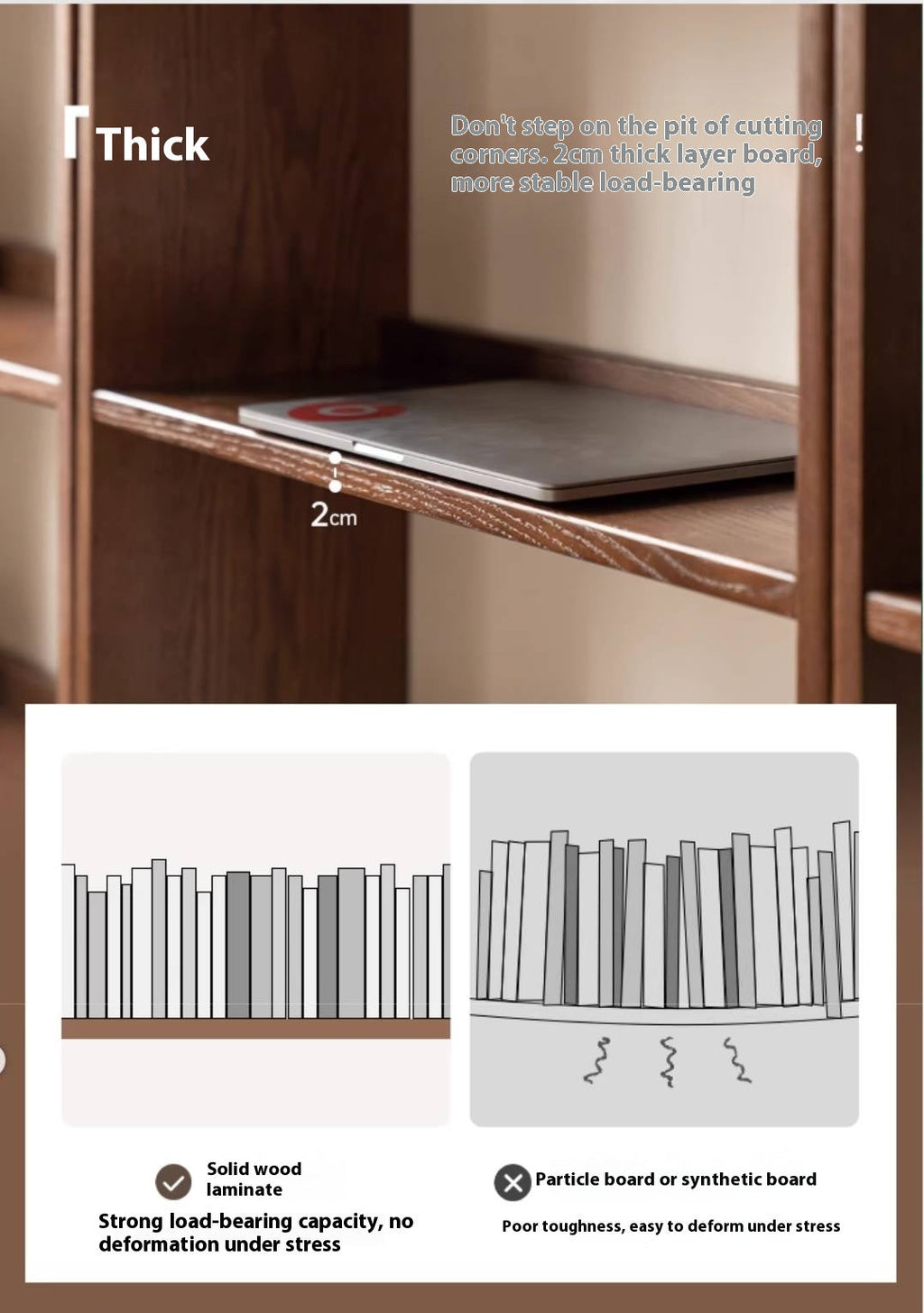 Oak Solid Wood Modern Minimalist Style Bookcase And Storage