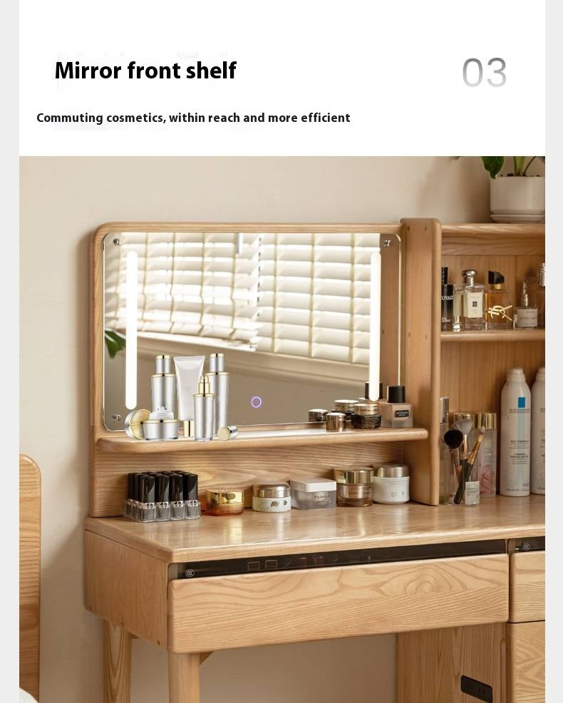 Ash Solid Wood Multifunctional Modern Dressing Table