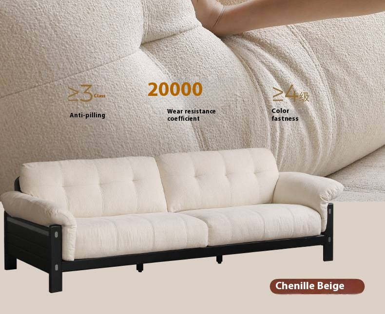 Ash Solid Wood Fabric, Leather Sofa