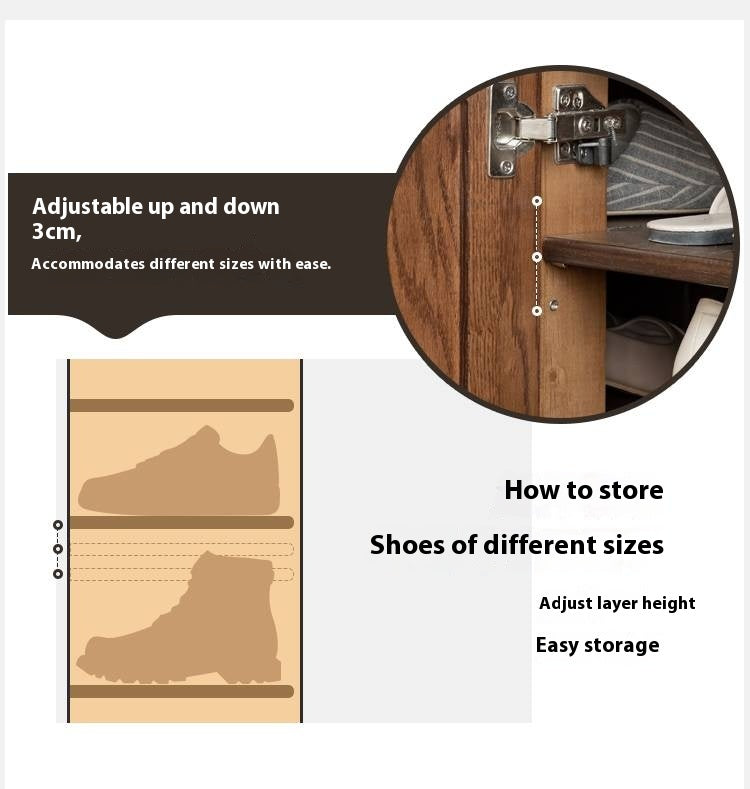 Ash Solid Wood Large Capacity Shoe Cabinet