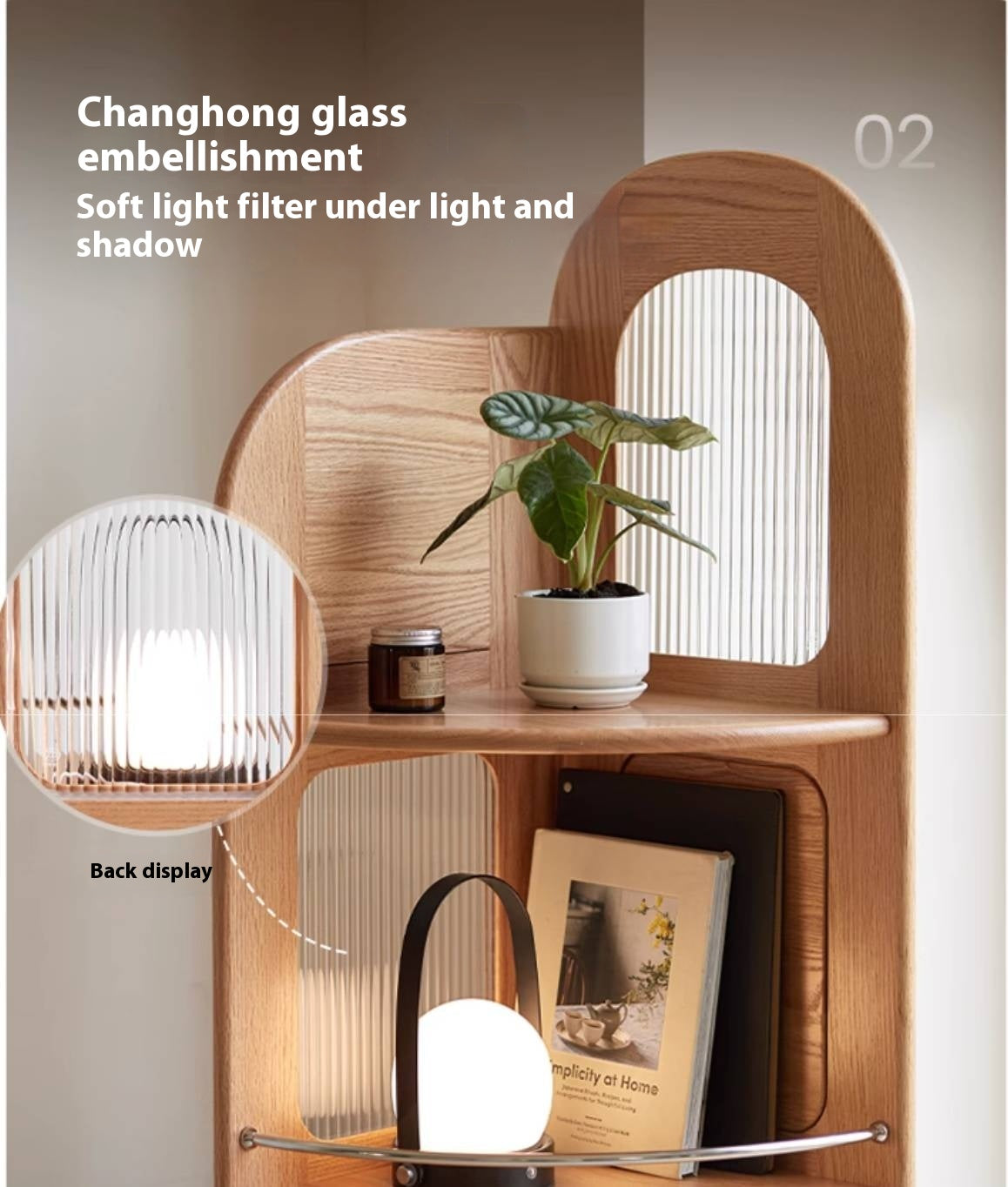 Oak, Ash Solid Wood Corner Bookshelf