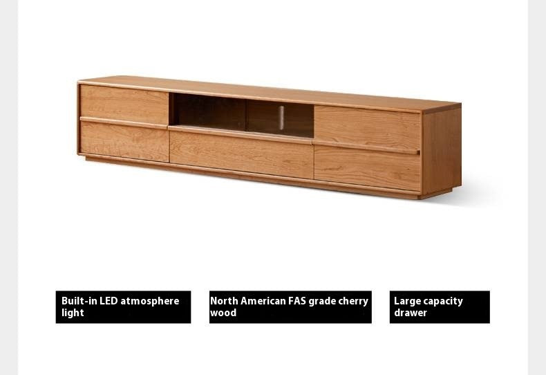Cherry Solid Wood Modern Simple Floor TV Stand
