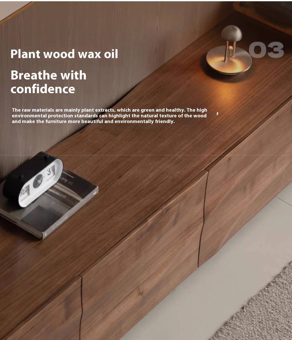 Black Walnut, Sandal Solid Wood Italian Light Luxury Style TV Stand