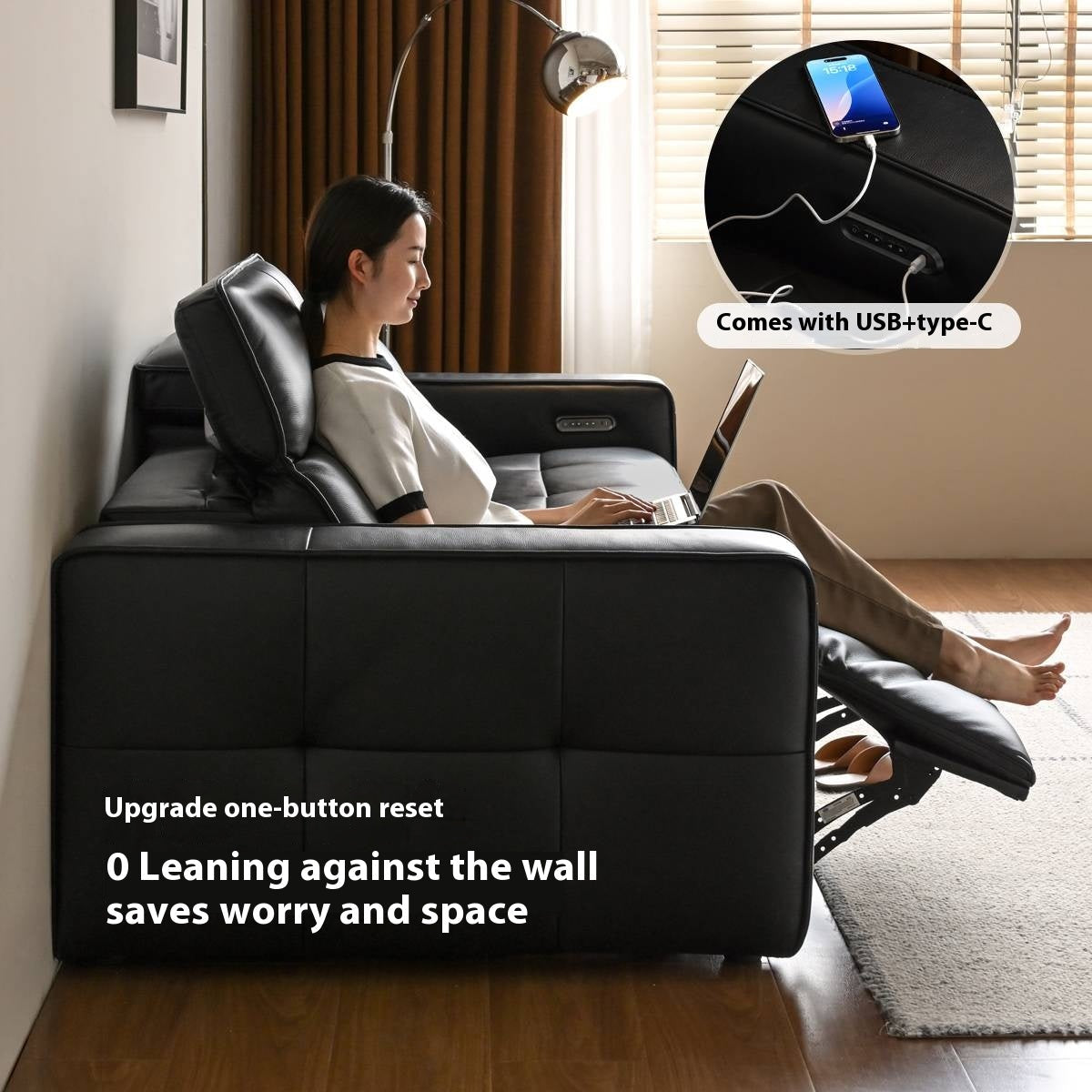 Leather Modern Style Electric Sofa