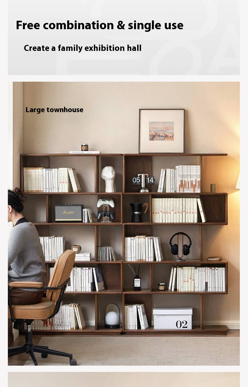 Oak Solid Wood Partition Rack Antique Shelf