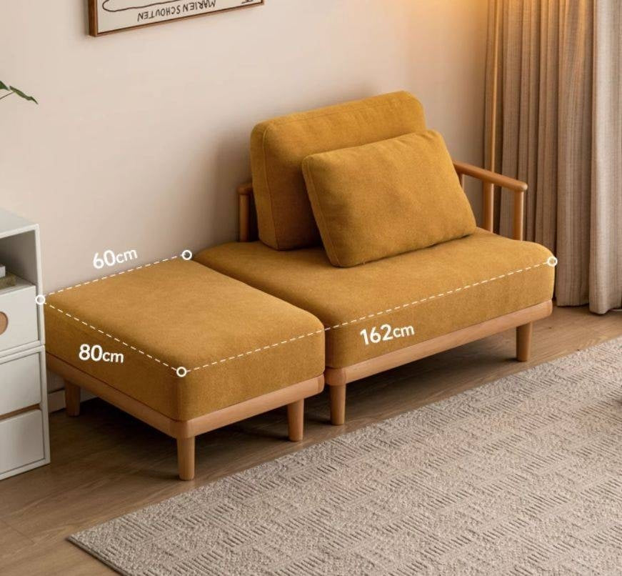 Beech Solid Wood Fabric Sofa Free Combination