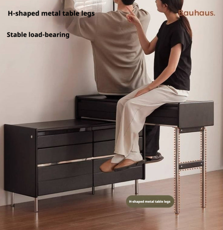 Ash Solid Wood Bauhaus Retractable Makeup Table