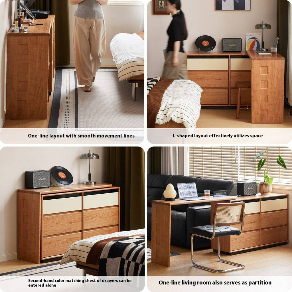 Cherry Solid Wood Modern Style Dressing Table