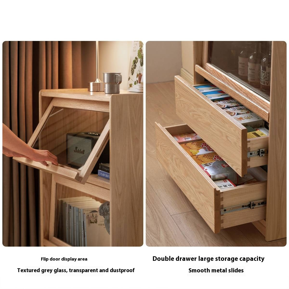 Ash Solid Wood Modern Side Cabinet