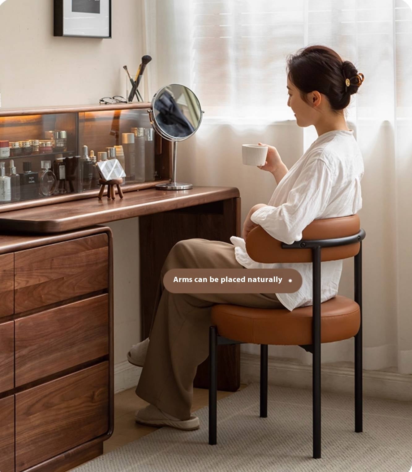 Fabric, Leather Bauhaus Style Chair