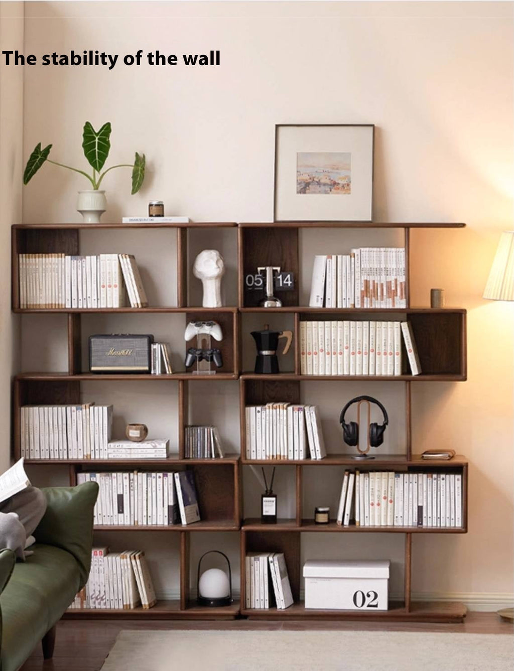 Oak Solid Wood Modern Minimalist Style Bookshelf