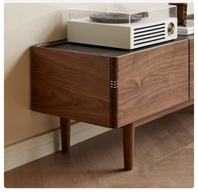 Black Walnut Solid Wood Modern TV Cabinet For Living Room