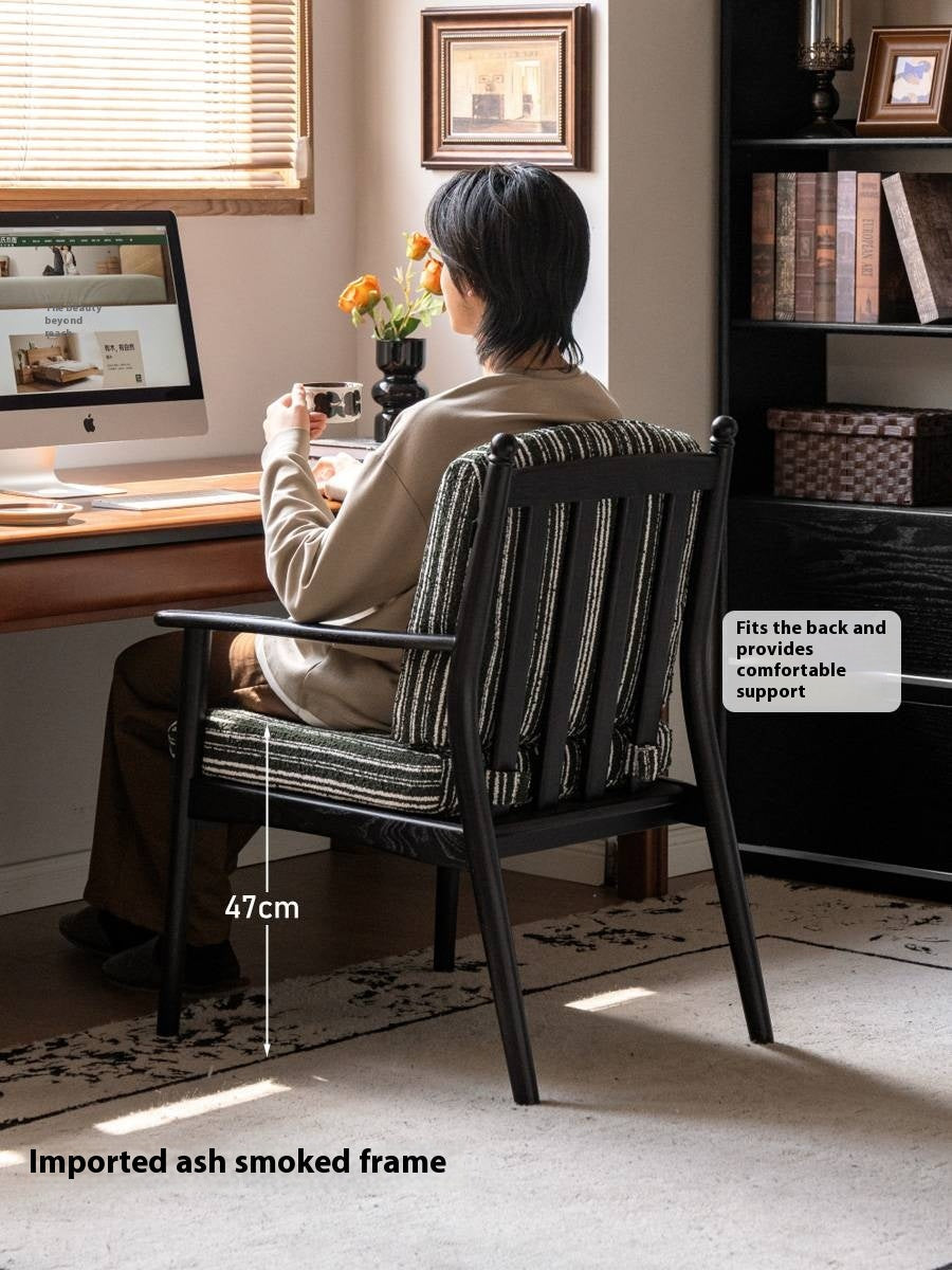 Ash Solid Wood French Retro Armchair