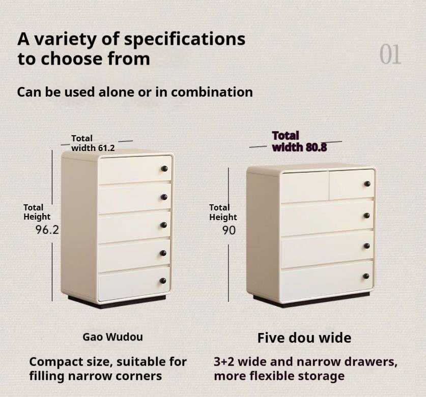 Solid Rubberwood Modern Drawer Chest