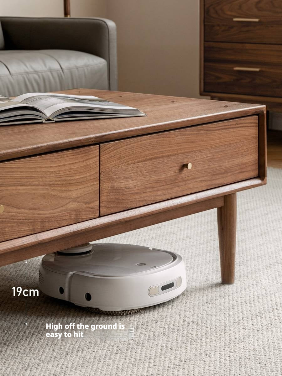 Golden Sandalwood, Black Walnut Solid Wood Rock Plate Tea Table