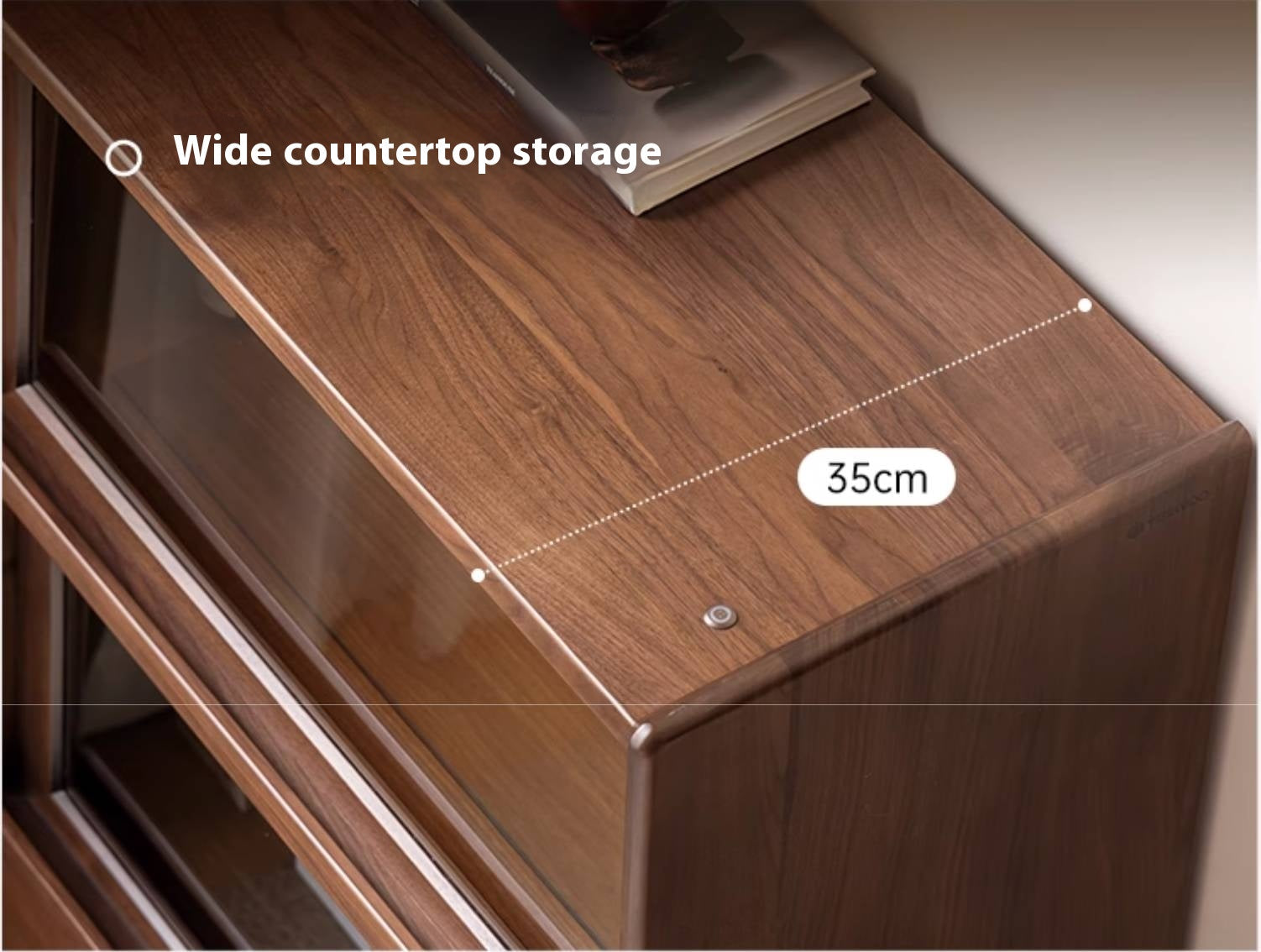Black Walnut Solid Wood Modern Style Side Cabinet
