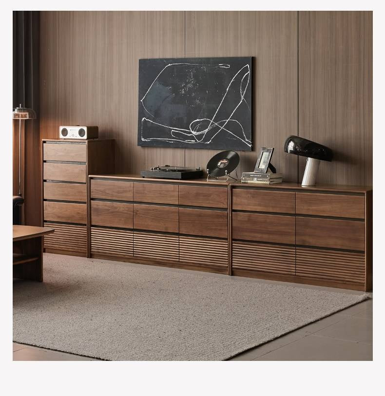 Black Walnut Solid Wood Italian Light Luxury Drawer