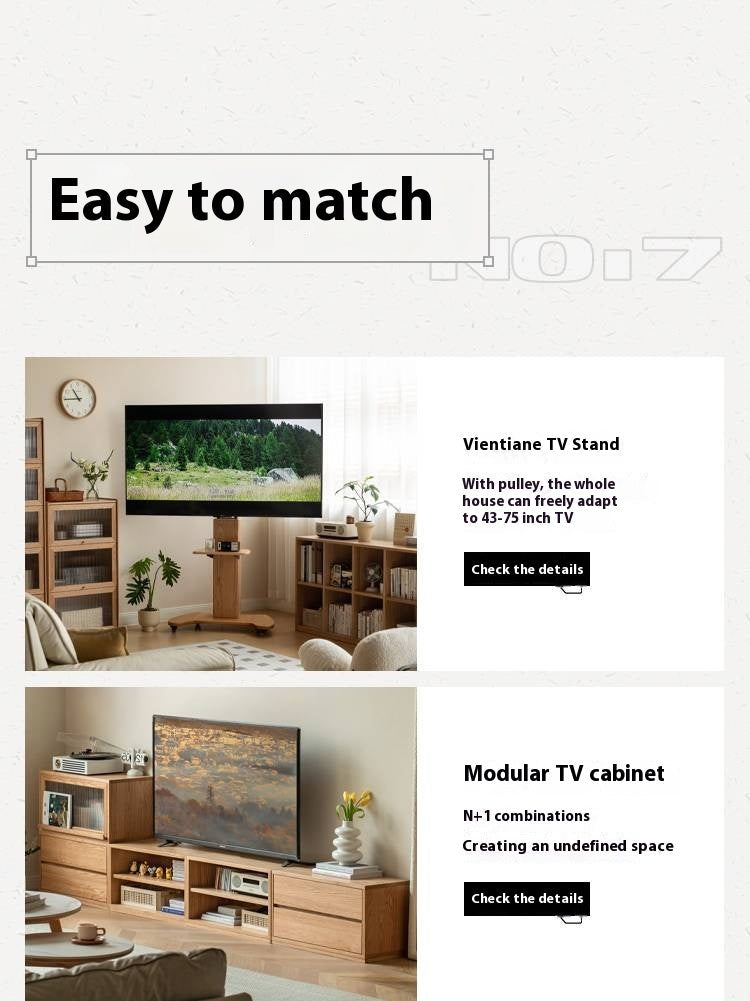 Oak Solid Wood Modern Style Lifting Mobile Coffee Table