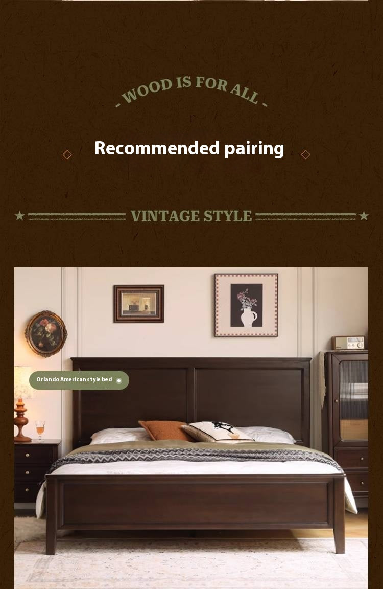 Oak Solid Wood American Retro Nightstand