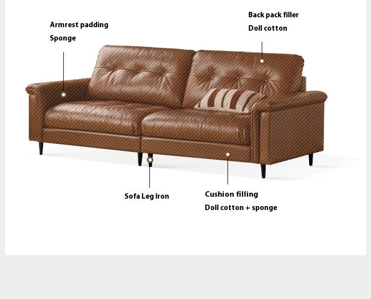 Leather American Retro Style Sofa