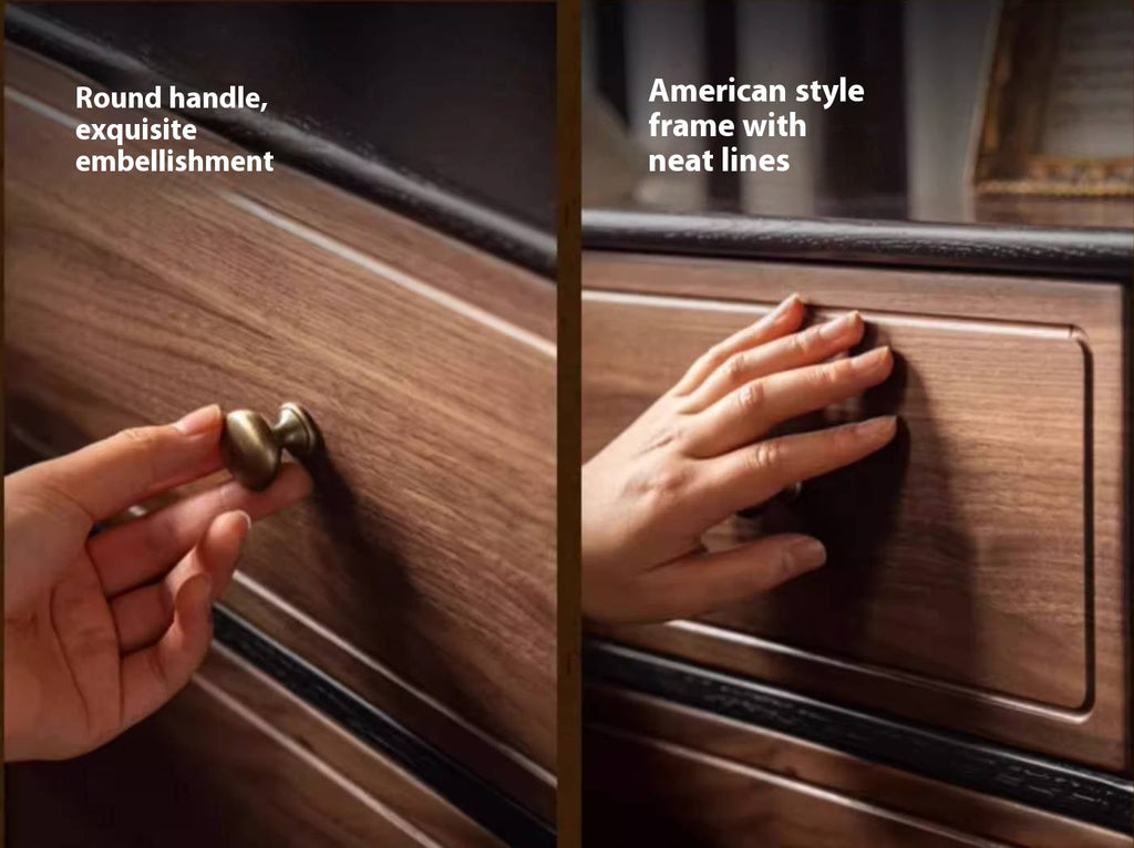 Black Walnut American Retro Style Solid Wood Nightstand